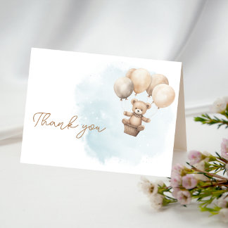 Carte De Remerciements Baby-Shower neutre Ourson à peine attendu