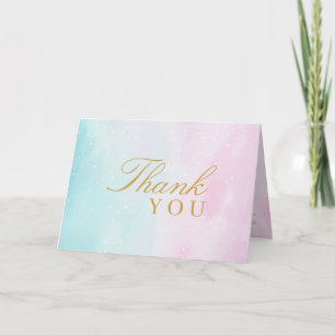 Carte De Remerciements Baby Shower Neutre Révélation du Sexe Ombré Rose B