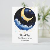 Carte De Remerciements Baby shower Nightime Sparkling (Debout devant)