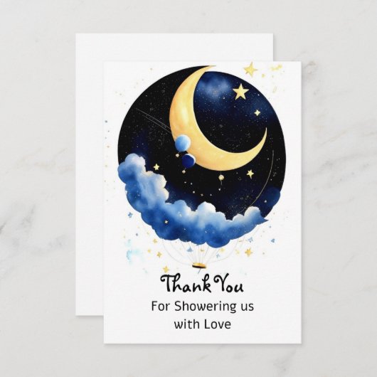 Carte De Remerciements Baby shower Nightime Sparkling (Devant / Derrière)