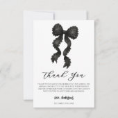 Carte De Remerciements Baby shower noir Bow Coquette Bow (Devant)