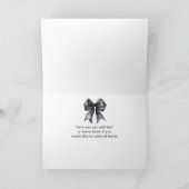 Carte De Remerciements Baby shower noir Coquette Bow (Intérieur)