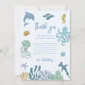 Carte De Remerciements Baby shower Ocean Boy (Devant)