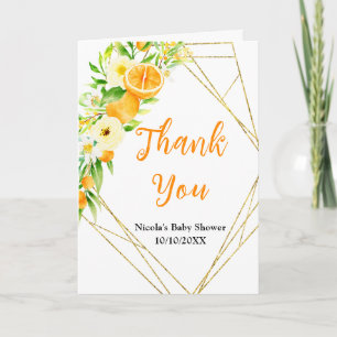 Carte De Remerciements Baby Shower Oranges Citrus