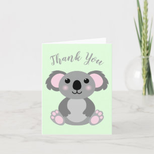Carte De Remerciements Baby shower Ours de Koala