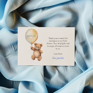 carte de remerciements baby shower. Ours en peluch