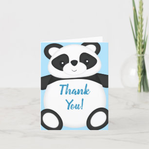 Carte De Remerciements Baby shower Ours Panda Bleu