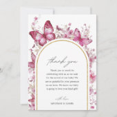 Carte de remerciements Baby shower papillon (Devant)