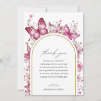 Carte de remerciements Baby shower papillon