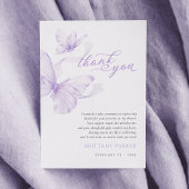 Carte De Remerciements Baby shower papillon délicé violet