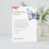 Carte De Remerciements Baby Shower Papillons (Debout devant)