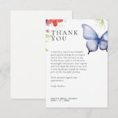 Carte De Remerciements Baby Shower Papillons (Devant / Derrière)