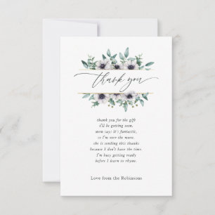 Carte De Remerciements Baby Shower Pastel Géométrique Eucalyptus Anémone