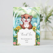 Carte De Remerciements Baby shower Pastel Magic Otter (Debout devant)