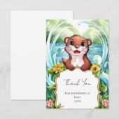 Carte De Remerciements Baby shower Pastel Magic Otter (Devant / Derrière)