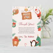 Carte De Remerciements Baby shower Père Noël de Noël (Debout devant)