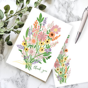 Carte De Remerciements Baby shower personnalisé peint à la main fleur sau