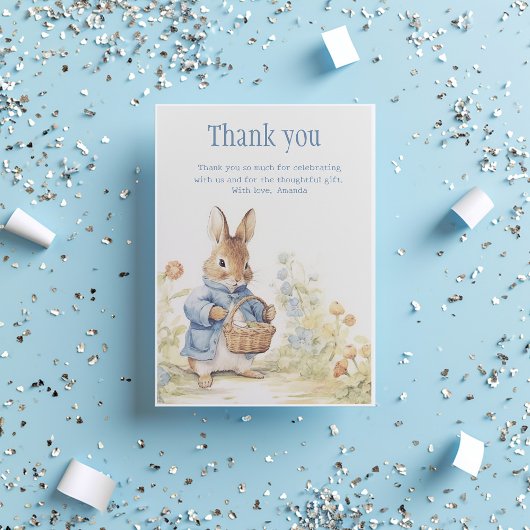 Carte De Remerciements Baby shower Peter Rabbit