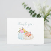 Carte De Remerciements Baby shower petit garçon Citrouille (Debout devant)