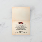 Carte de remerciements Baby shower petit pompier (Intérieur)