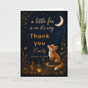 Carte De Remerciements Baby Shower Petit Renard Automnal