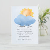 Carte De Remerciements Baby shower Petit Soleil (Debout devant)