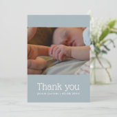 Carte de remerciements baby shower photo (Debout devant)