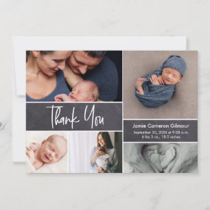 Carte De Remerciements Baby shower photo de collection de lettrage modern