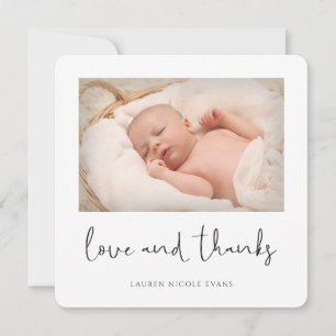 Carte De Remerciements Baby shower photo moderne simple
