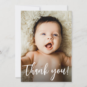 Carte De Remerciements Baby shower photo personnalisé de gestion moderne