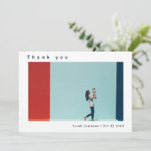 Carte De Remerciements Baby shower photo simple et moderne (Debout devant)