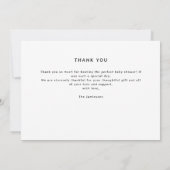 Carte De Remerciements Baby shower photo simple et moderne (Dos)