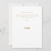 Carte De Remerciements Baby shower photo simple moderne (Dos)