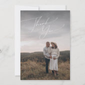 Carte De Remerciements Baby shower photo vertical bleu blanc (Dos)