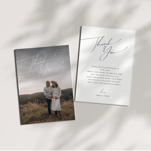 Carte De Remerciements Baby shower photo vertical neutre lunaire