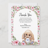 Carte De Remerciements Baby shower plat (Devant)