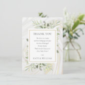 Carte De Remerciements Baby shower Poème Printemps Feuille verdure (Debout devant)