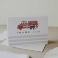 Carte de remerciements Baby shower pompier