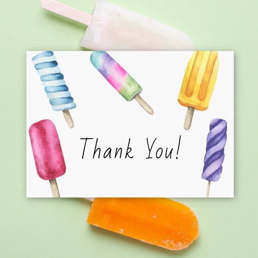 Carte de remerciements Baby shower Popsicle