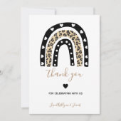 Carte De Remerciements baby shower poster de animal Leopard Rainbow (Devant)
