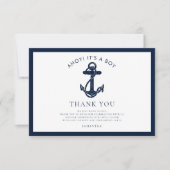 Carte De Remerciements Baby shower pour Ancres nautiques (Devant)