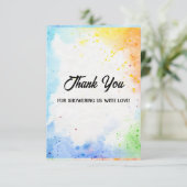 carte de remerciements baby shower pour bébé garço (Debout devant)