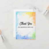 carte de remerciements baby shower pour bébé garço (Devant/Arrière en situation)