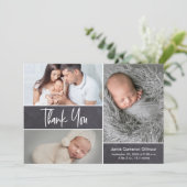 Carte De Remerciements Baby shower pour bébé multiphoto (Debout devant)