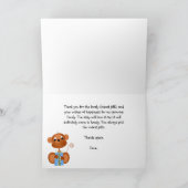 Carte de remerciements baby shower pour garçon (Intérieur)