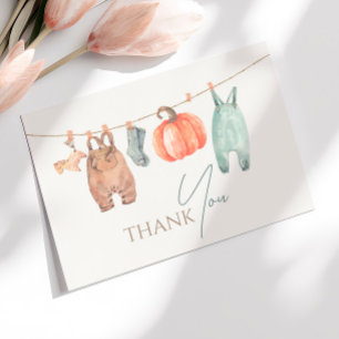 Carte De Remerciements Baby shower pour garçon de petite Citrouille