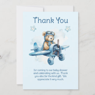 Carte De Remerciements Baby Shower pour un Petit Garçon Adorable