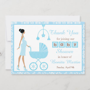 Carte De Remerciements Baby Shower pour une femme afro-américaine avec da