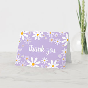Carte De Remerciements Baby shower Purple Daisy