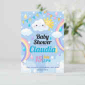 Carte De Remerciements Baby shower Rainbow (Debout devant)